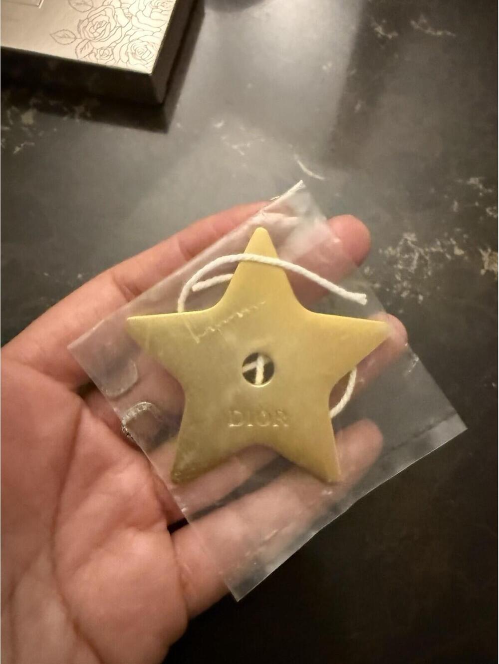 Christian Dior Star-Shaped Hanging Ornament Gold Tone